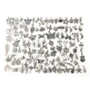 100pcs Mixed Antique Silver Color European Bracelets Charm Pendants Fashion Jewelry DIY Charms Handmade