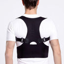 Male Female Adjustable Magnetic Posture Corrector Corset Back Men Brace Back Shoulder Belt Lumbar Support Straight, Size:L (Black)