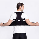 Male Female Adjustable Magnetic Posture Corrector Corset Back Men Brace Back Shoulder Belt Lumbar Support Straight, Size:L (Black)