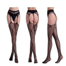 3 PCS Hollow Out Tights Lace Sexy Stockings Female Thigh High Fishnet Embroidery Transparent Pantyhose Women Black Lace Hosiery, Size:One size fit (white card + OPP)(6080)