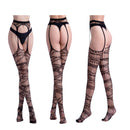 3 PCS Hollow Out Tights Lace Sexy Stockings Female Thigh High Fishnet Embroidery Transparent Pantyhose Women Black Lace Hosiery, Size:One size fit (white card + OPP)(6081)