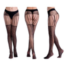 3 PCS Hollow Out Tights Lace Sexy Stockings Female Thigh High Fishnet Embroidery Transparent Pantyhose Women Black Lace Hosiery, Size:One size fit (white card + OPP)(6082)