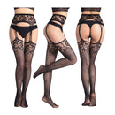 3 PCS Hollow Out Tights Lace Sexy Stockings Female Thigh High Fishnet Embroidery Transparent Pantyhose Women Black Lace Hosiery, Size:One size fit (white card + OPP)(6088)