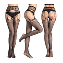 3 PCS Hollow Out Tights Lace Sexy Stockings Female Thigh High Fishnet Embroidery Transparent Pantyhose Women Black Lace Hosiery, Size:One size fit (white card + OPP)(6089)