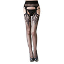 3 PCS Hollow Out Tights Lace Sexy Stockings Female Thigh High Fishnet Embroidery Transparent Pantyhose Women Black Lace Hosiery, Size:One size fit (white card + OPP)(6050)