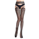 3 PCS Hollow Out Tights Lace Sexy Stockings Female Thigh High Fishnet Embroidery Transparent Pantyhose Women Black Lace Hosiery, Size:One size fit (white card + OPP)(6063)
