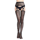 3 PCS Hollow Out Tights Lace Sexy Stockings Female Thigh High Fishnet Embroidery Transparent Pantyhose Women Black Lace Hosiery, Size:One size fit (white card + OPP)(6066)