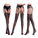 3 PCS Hollow Out Tights Lace Sexy Stockings Female Thigh High Fishnet Embroidery Transparent Pantyhose Women Black Lace Hosiery, Size:One size fit (white card + OPP)(6072)