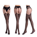 3 PCS Hollow Out Tights Lace Sexy Stockings Female Thigh High Fishnet Embroidery Transparent Pantyhose Women Black Lace Hosiery, Size:One size fit (white card + OPP)(6076)