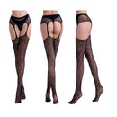 3 PCS Hollow Out Tights Lace Sexy Stockings Female Thigh High Fishnet Embroidery Transparent Pantyhose Women Black Lace Hosiery, Size:One size fit (white card + OPP)(6078)