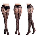 3 PCS Hollow Out Tights Lace Sexy Stockings Female Thigh High Fishnet Embroidery Transparent Pantyhose Women Black Lace Hosiery, Size:Hardcover hardcover (white card + color box)(6083)
