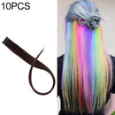 10 PCS Chemical Fiber Wig One-Step Gradient Color Single Card Wig, Stretched Length:24inches(30