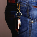Retro Solid Brass Key Chain Key Ring Belt U Hook Wallet Chain Fish Hook, Length:6cm with Copper Rin(Brass)