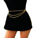 Retro Sexy Waist Chain High Waist Metal Fringes Belt(Gold)