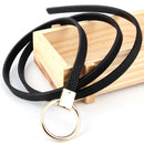 Women Dress Strap Thin PU Leather Waist Belt(Black)