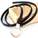 Women Dress Strap Thin PU Leather Waist Belt(Black)
