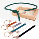 Women Dress Strap Thin PU Leather Waist Belt(Brown)