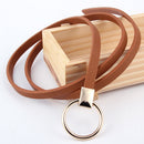 Women Dress Strap Thin PU Leather Waist Belt(White)