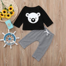 2 in 1 Baby Cartoon Koala Pattern Long-sleeved Shirt + Striped Trouser Suit, Kid Size:70cm