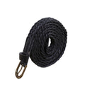 Womens Brief Knitted Candy Colors Braid Belt Female Belt For Dress, Belt Length:105-110cm(Black)