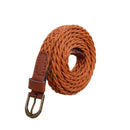 Womens Brief Knitted Candy Colors Braid Belt Female Belt For Dress, Belt Length:105-110cm(Brown)