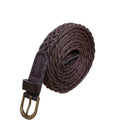 Womens Brief Knitted Candy Colors Braid Belt Female Belt For Dress, Belt Length:105-110cm(Coffee)