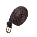 Womens Brief Knitted Candy Colors Braid Belt Female Belt For Dress, Belt Length:105-110cm(White)