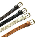 Womens Brief Knitted Candy Colors Braid Belt Female Belt For Dress, Belt Length:105-110cm(White)