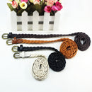 Womens Brief Knitted Candy Colors Braid Belt Female Belt For Dress, Belt Length:105-110cm(blue)