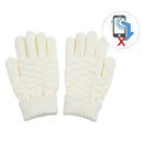Winter Touch Screen Gloves Women Men Warm Stretch Knit Mittens Imitation Wool Thicken Full Finger Gloves(Kids White)
