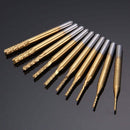 10 pcs titanium coated carbide end mill engraving knife edge milling cutter CNC milling machine