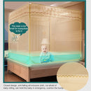Household Free Installation Thickened Encryption Dustproof Mosquito Net, Size:180x200 cm, Style:Full Bottom(Beige)