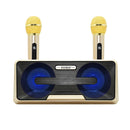 SDRD SD-301 2 in 1 Family KTV Portable Wireless Live Dual Microphone + Bluetooth Speaker(Gold)