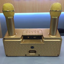 SDRD SD-301 2 in 1 Family KTV Portable Wireless Live Dual Microphone + Bluetooth Speaker(Gold)
