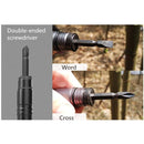 Multifunctional Foldable Trekking Pole With Cutlery Spoon Portable Tableware Self-defense Stick