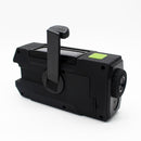 Multifunctional Hand Crank Solar Power LED Flashlight Full Band FM Radio Desk Lamp Alarm, Style:US Version NOAA(Red)
