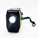 Multifunctional Hand Crank Solar Power LED Flashlight Full Band FM Radio Desk Lamp Alarm, Style:US Version NOAA(Black)
