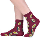 Tropical Fruit Pattern Personality Trend Tube Ladies Cotton Socks(White pineapple)