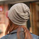 Cotton Hooded Hat Ladies Windproof Multi-purpose Ear Protection Turban Hat, Size:One Size, Style:Two-color(Gray)