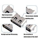 10 PCS Type-C 6P Stainless Steel Double Pressure Shrapnel Female Seat