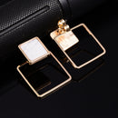 Punk Geometric Marble Stud Earring Women Party Jewelry(round)