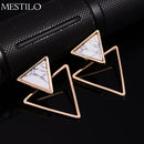 Punk Geometric Marble Stud Earring Women Party Jewelry(round)