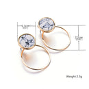 Punk Geometric Marble Stud Earring Women Party Jewelry(round)