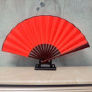 8 inch Pure Color Blank Silk Cloth Folding Fan Chinese Style Calligraphy Painting Fan(Red)