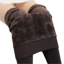 2 PCS Autumn and Winter Models Plus Velvet Thick Stepping Base Women Slim Slimming Warm Pants, Size:M(Purple)