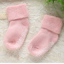 3 Pairs Cotton Baby Socks Thicken Warm Newborn Anti Slip Floor Sock, Size:S(Goose Yellow)
