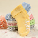 3 Pairs Cotton Baby Socks Thicken Warm Newborn Anti Slip Floor Sock, Size:M(Gray )