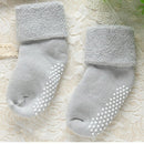 3 Pairs Cotton Baby Socks Thicken Warm Newborn Anti Slip Floor Sock, Size:M(Milk Green)