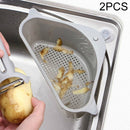 2 PCS Kitchen Vegetable Rack Household Sink Drain Rack Triangle Storage Hanger Free Punch Tray Hanging Basket(Gray)