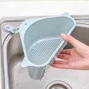 2 PCS Kitchen Vegetable Rack Household Sink Drain Rack Triangle Storage Hanger Free Punch Tray Hanging Basket(Gray)